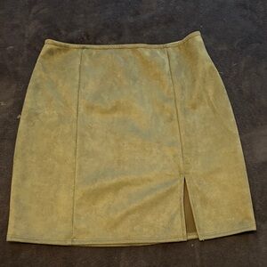 Windsor Olive Suede Mini Skirt